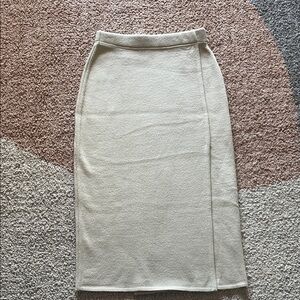 Quiet Elegance: Eclaire 100% Fine Merino Wool Midi Skirt Italian Size 38